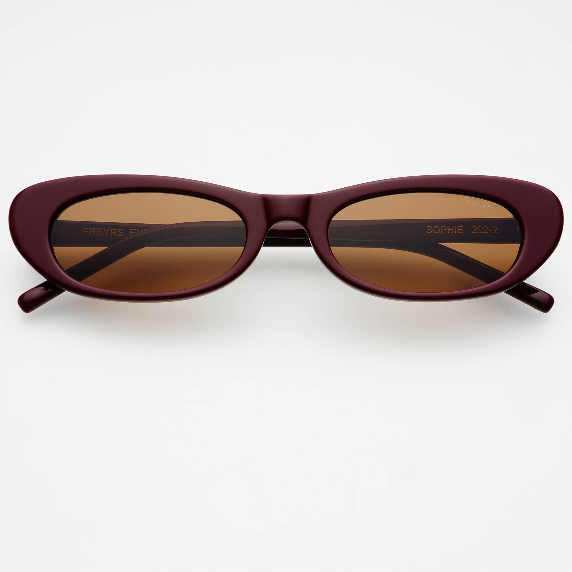 FREYRS Burgundy Rectangular Sunglasses with mirrored lenses FREYRS Eyewear - Lulu Acetate Womens Square Sunglasses  main image 3
